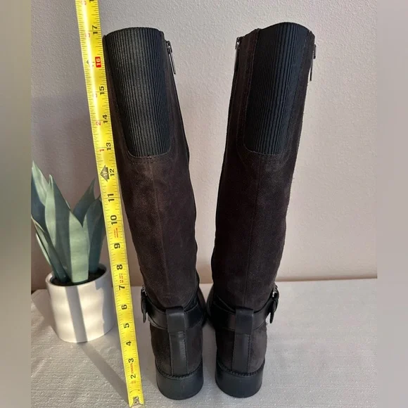 New AQUATALIA Brown Suede Trim Embellished Knee Height Riding Boots Women’s 11 - Picture 6 of 15